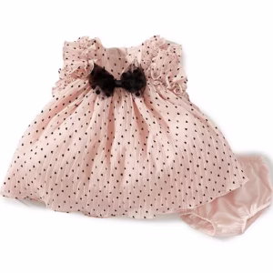 Baby Girls Angie Short-Sleeve Heart-Printed Bow-Dress